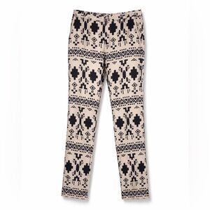 ZARA Linen Print Pants Mens US 32x31 Black Cream Geometric Lightweight Summer